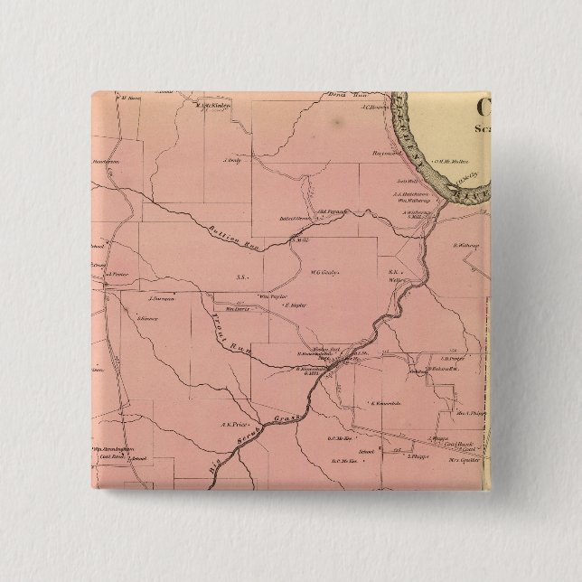 Clinton Township 2 Inch Square Button (Front)