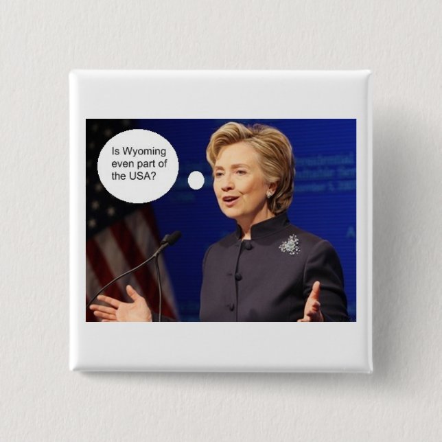 Clinton-Wyoming 2 Inch Square Button (Front)