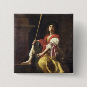 Clio, Muse of History, 1624 2 Inch Square Button