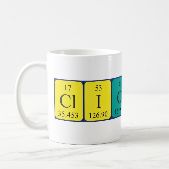 Cliodhna nom de table périodique mug (Gauche)