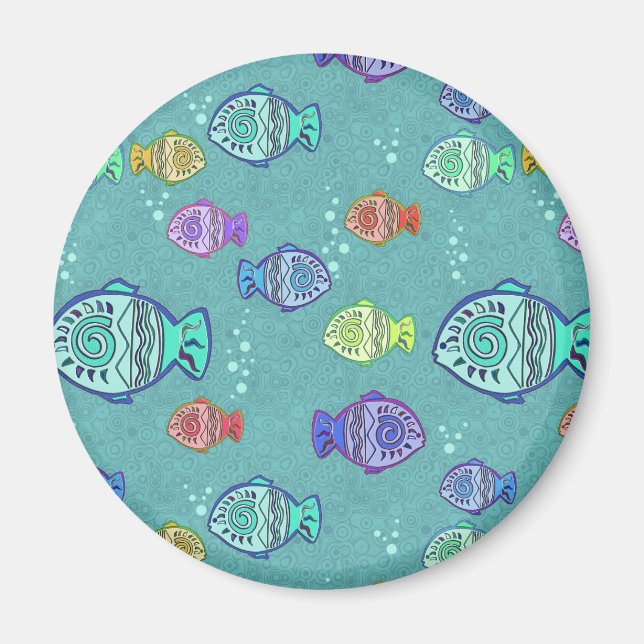 Clip Art Fish Pattern + your ideas Magnet (Front)