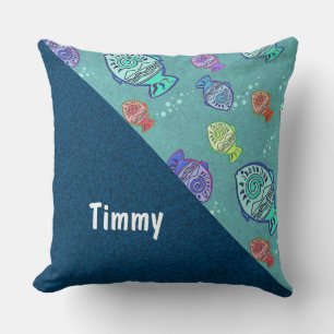 Clip Art Fish Pattern + your ideas Throw Pillow