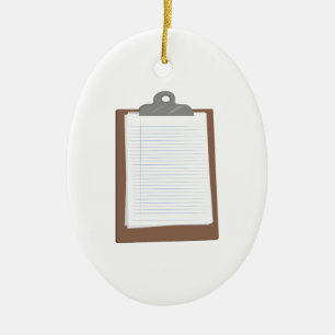 Clip Board Ceramic Ornament