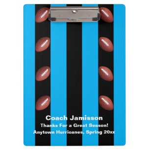 Clipboard, Blue and Black Stripe, Football Coach Clipboard