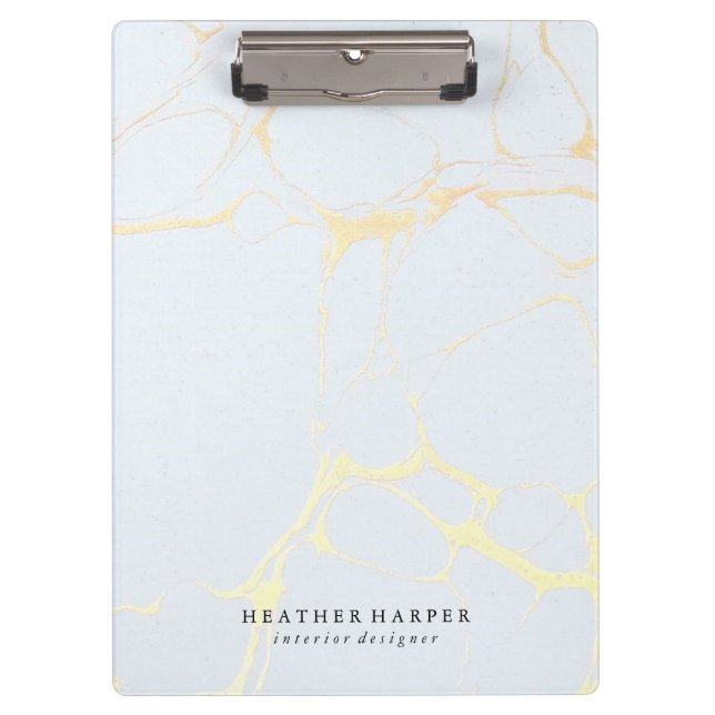 Clipboard - Blue & Gold Marble (Front)