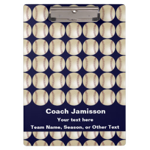 Clipboard Dark Blue, Baseball, Gift for Coach