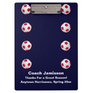 Clipboard, Navy Blue, Soccer Coach Clipboard