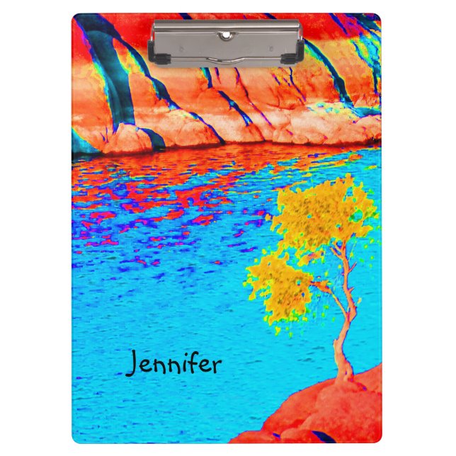 Clipboard, Personalized, Colourful Landscape Scene Clipboard (Front)