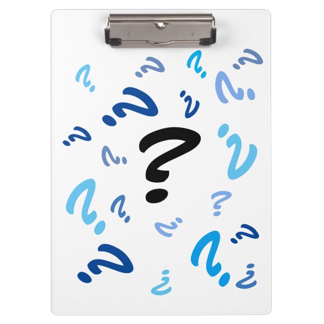 Clipboard - Question Marks in Blues (Front)
