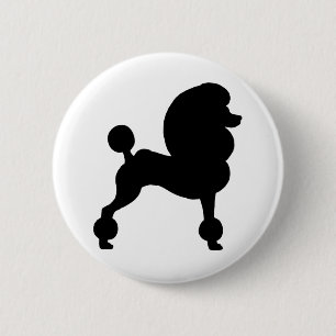 Clipped Standard Poodle 2 Inch Round Button