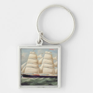 Clipper Barque 'Clendovey' (oil on canvas) Keychain