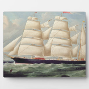 Clipper Barque 'Clendovey' (oil on canvas) Plaque