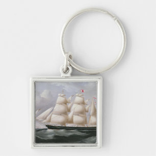Clipper Barque 'Procymatia' off Dover (oil on canv Keychain