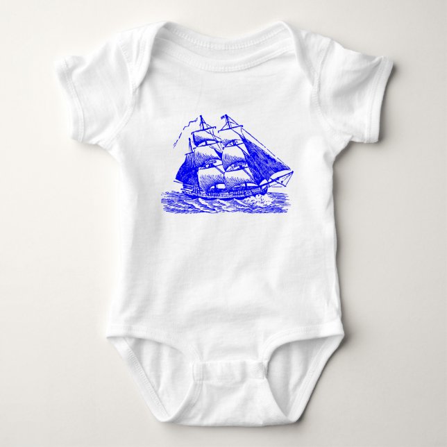 Clipper - Blue Baby Bodysuit (Front)