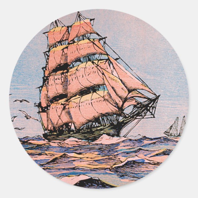 Clipper Ship Ann McKim Classic Round Sticker (Front)