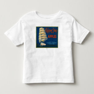 Clipper Ship Apple Label (green) - Cashmere, WA Toddler T-shirt