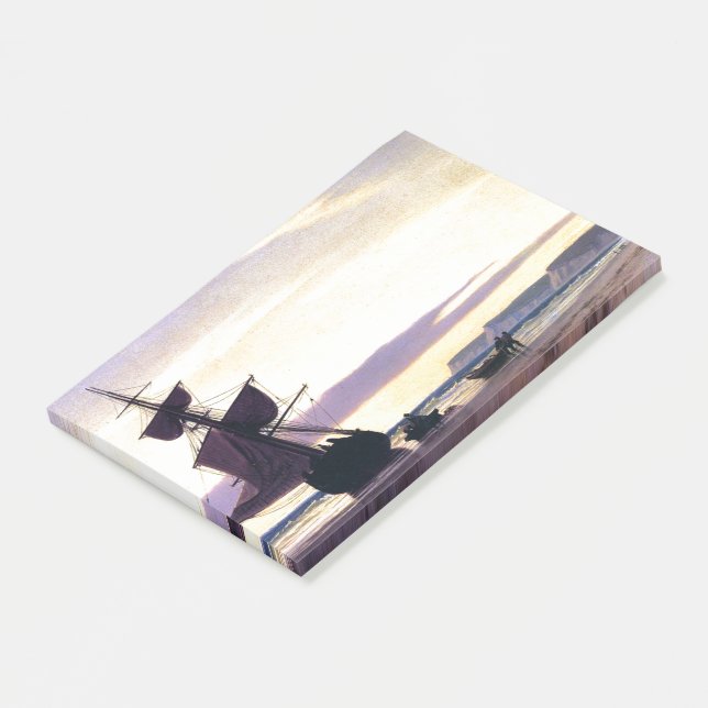 Clipper Ship Beach Sunset Bradford Post It Notes (Angled)