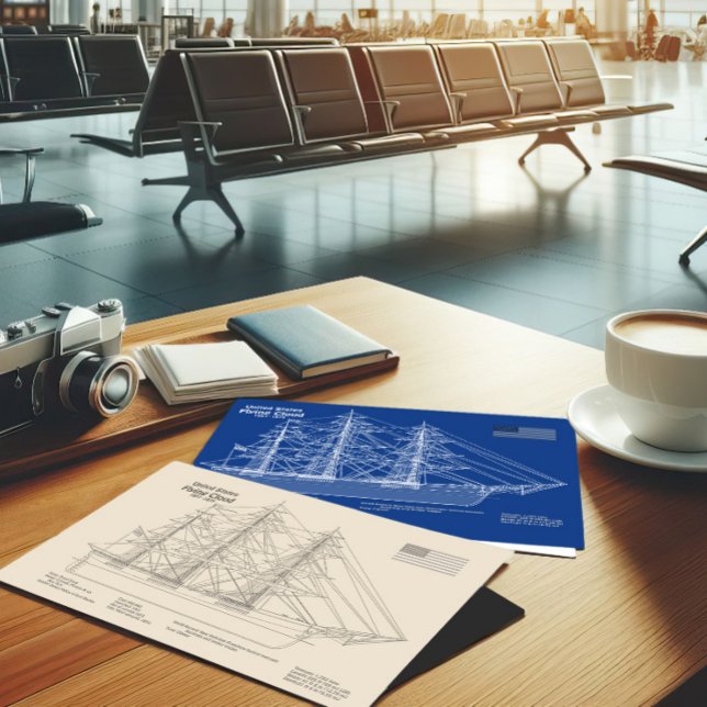 Clipper Ship Flying Cloud - Blueprint ABD Postcard (Creator Uploaded)