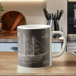 Clipper Ship Flying Cloud - Blueprint PD Coffee Mug
