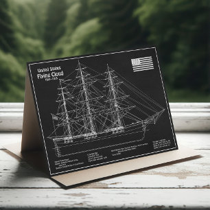 Clipper Ship Flying Cloud - Blueprint PD Thank You Card