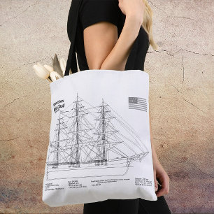 Clipper Ship Flying Cloud - Ship Blueprint BD Tote Bag