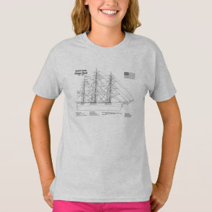 Clipper Ship Flying Cloud - Ship Blueprint SD T-Shirt