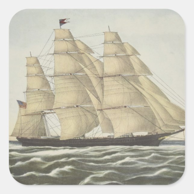 Clipper Ship, Flying Cloud Square Sticker (Front)