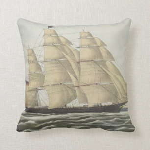 Clipper Ship, Flying Cloud Throw Pillow