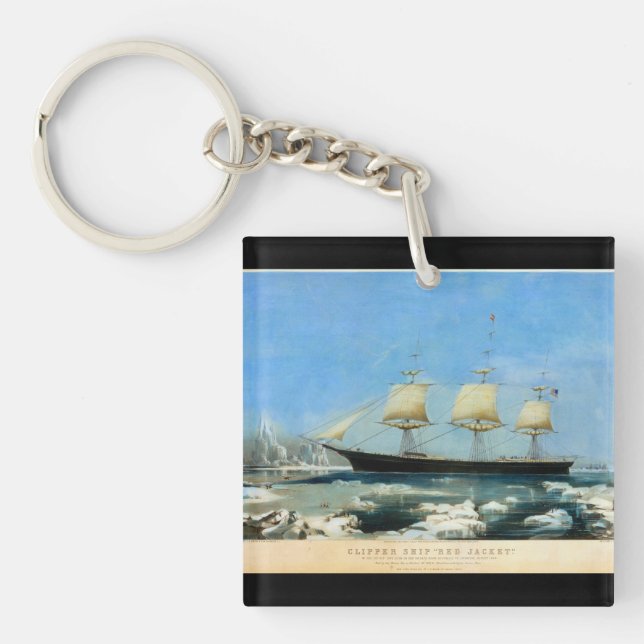 Clipper Ship Red Jacket 1854 Keychain (Front)