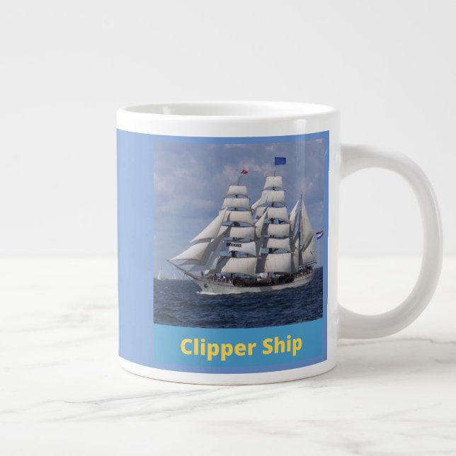 clipper ship, sailer, admiral coffee mug (Right)