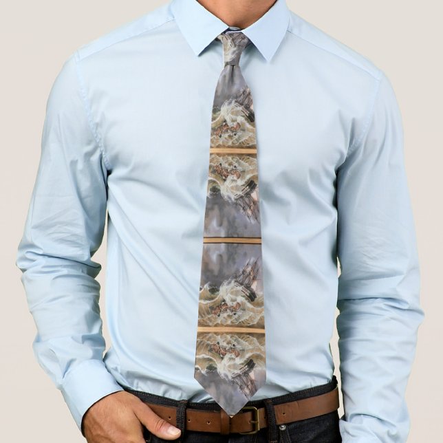 Clipper Ship Storm at Sea 1870s Tie (Creator Uploaded)