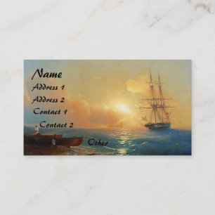 Clipper Ship Sunset Ocean Beach Cartes de visite