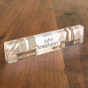 Clipper Ships Yacht Boats Ocean Sea Name Plate