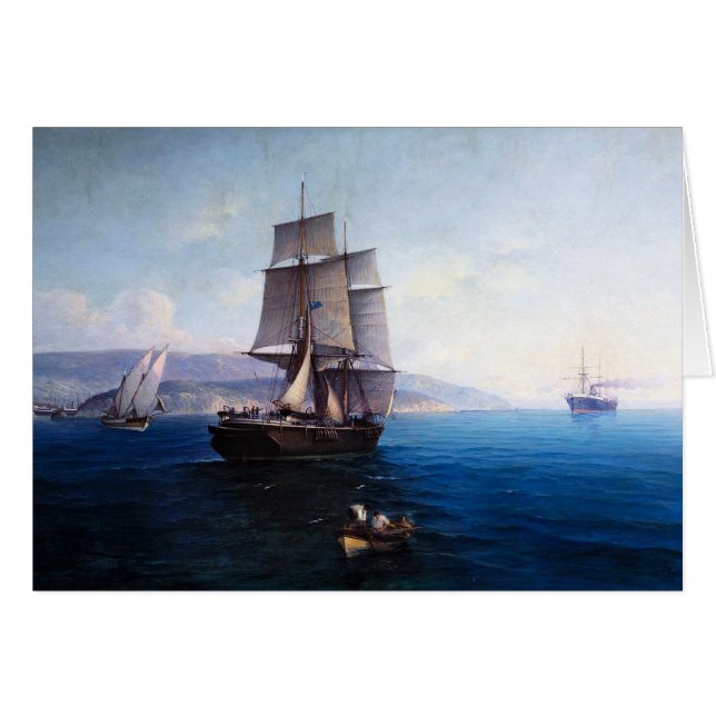 Clipper voilier et Steamer années 1900 (Devant horizontal)
