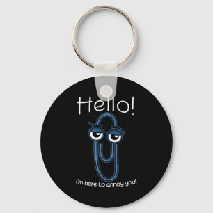 Clippy Paper Clip Funny Meme Page Note Sarcastic  Keychain
