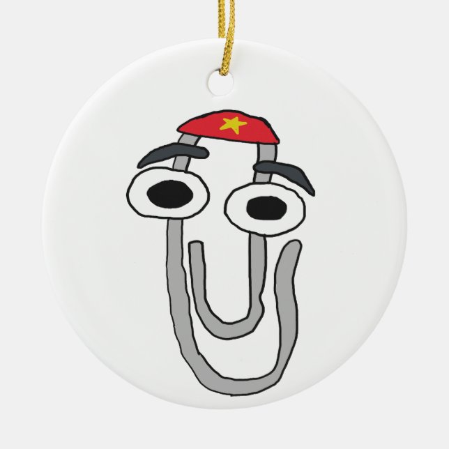 Clippy the Rebel Ceramic Ornament (Front)