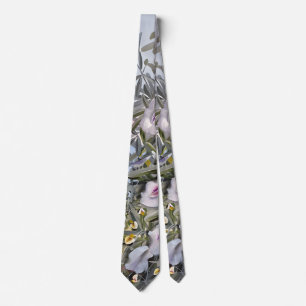 Clitoria Plant Watercolor, Dad Tie