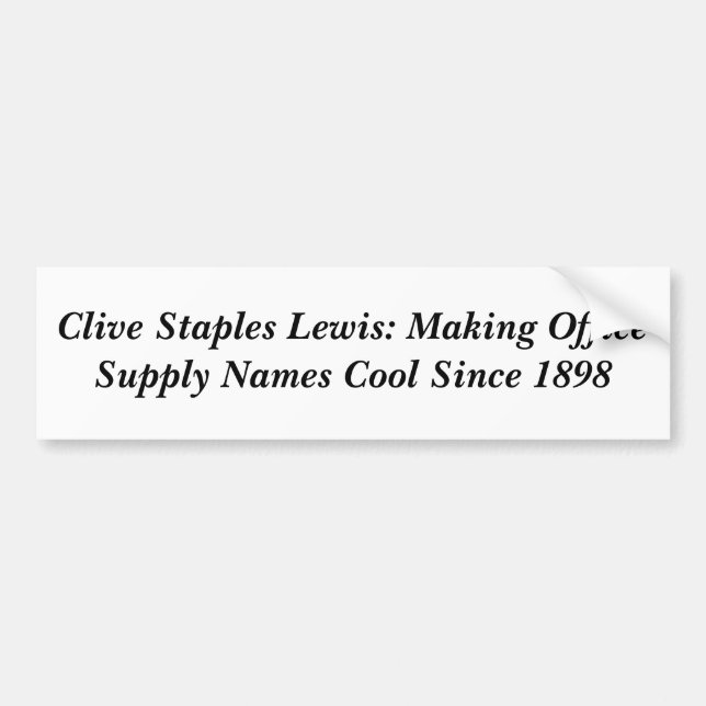 Clive Staples Lewis Bumper Sticker (Front)