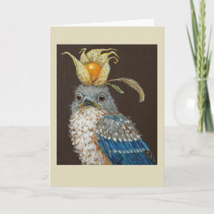 Clive the bluebird fledgling card