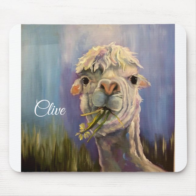 Clive the llama mouse pad (Front)