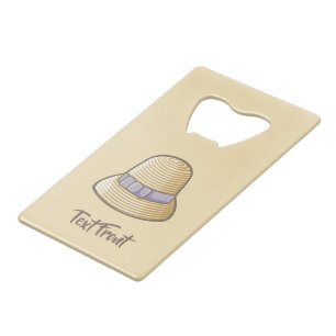 Cloche Hat Beige Credit Card Bottle Opener