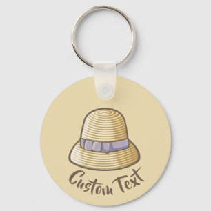 Cloche Hat Beige Keychain