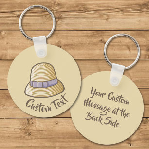 Cloche Hat Beige Keychain
