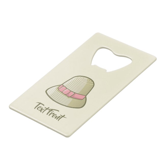 Cloche Hat Yellow Credit Card Bottle Opener (Front Angled)