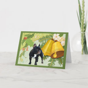 Cloches de la carte de Noël Buldog