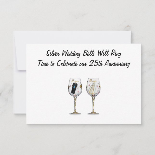 "CLOCHES DE MARIAGE EN ARGENT" CARTES D'INVITATION (Devant)