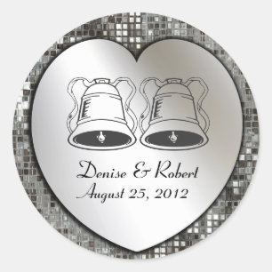 Cloches De Mariage Personnalisées Sur Sticker Coeu