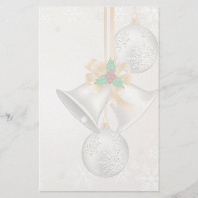 Cloches de Noël et ornements papeterie personnalis (Devant)