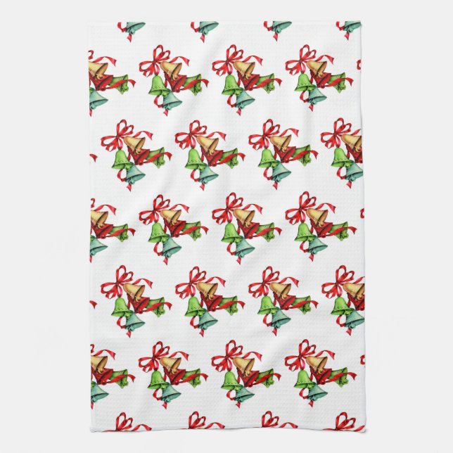 cloches de noël serviette de cuisine (Vertical)