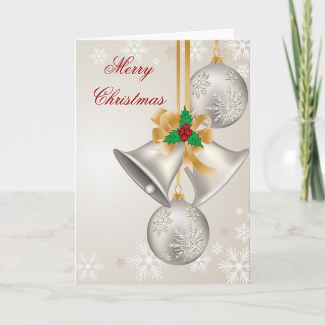 Cloches Et Ornements De Noël Carte De Voeux (Devant)